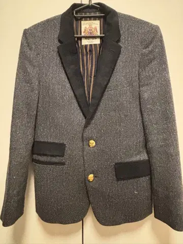 다크 그레이 트위드 테일러드 자켓