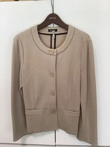 [새상품급] 7-IDconcept 베이지 노카라 페플럼 자켓 13