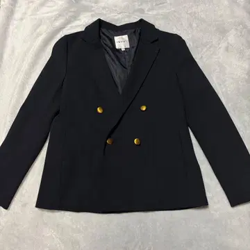 새상품급 INDIVI 테일러드 자켓 네이비 골드 버튼 S