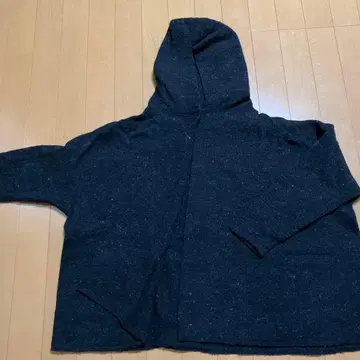 요건 레일 니트 가디건 후드 울