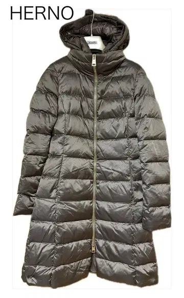 Herno 후드 부착 카키 다운 자켓