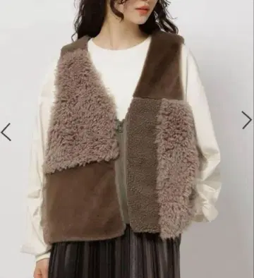 [ 미사용 새상품 ] niko and - 크레이지 퍼 베스트 M 브라운