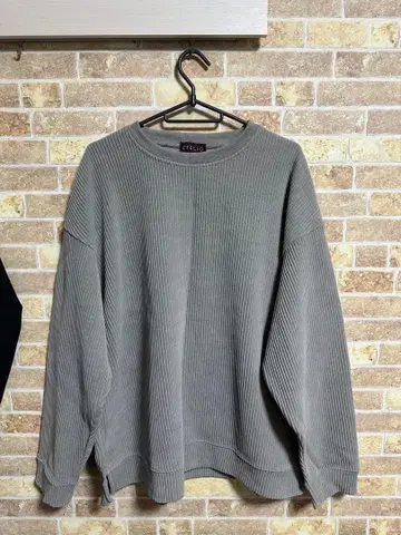 ETELIO 그레이 리브 니트 스웨터 M