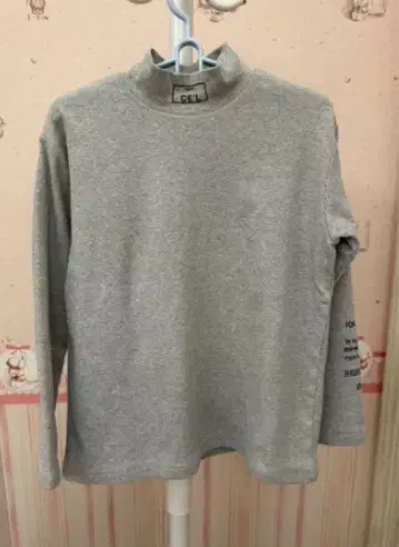 모크넥 티셔츠 그레이 / 로고