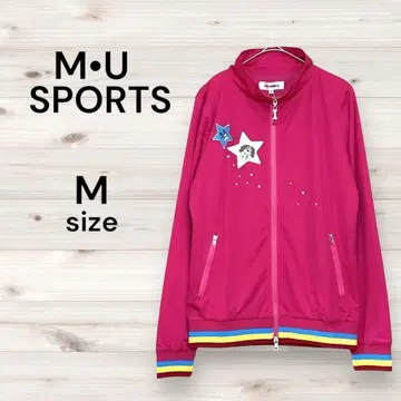 M U SPORTS 엠유 새상품 캐릭터 와펜 부착 블루종 M