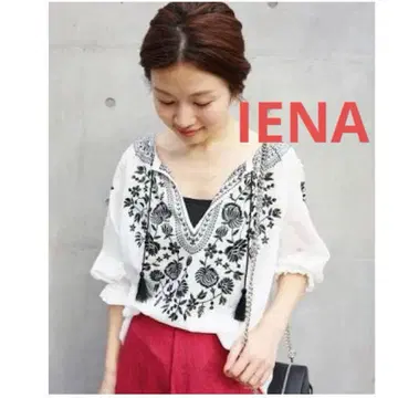 이에나 자수 블라우스 자수 에스닉 F 태슬 코튼