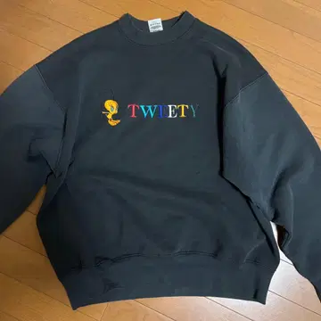 TWEETY 자수 다크 그레이 XL 트레이닝복