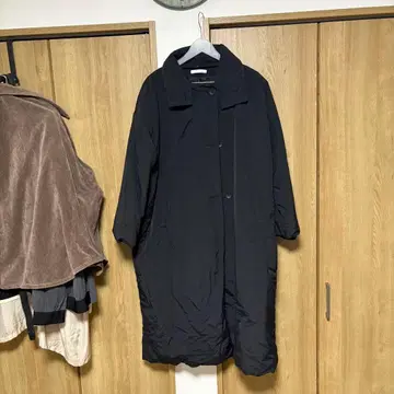 AUNT MARIE'S 블랙 롱 코트 충전솜