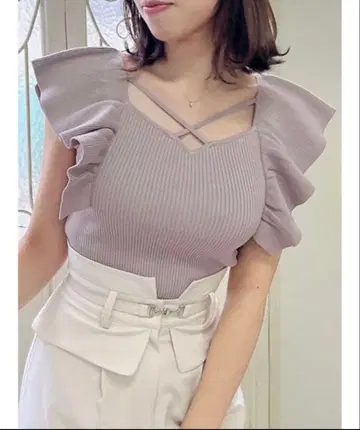 프릴 달린 슬리브리스 연보라