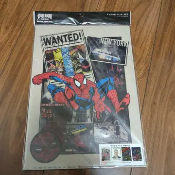 [ 미사용 새상품 ] USJ 스파이더맨 클리어 파일 4장 세트