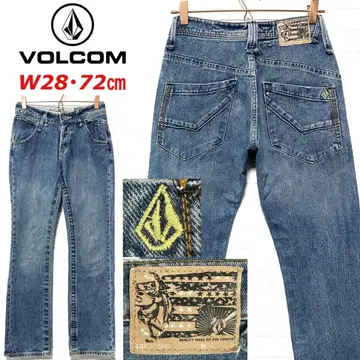 VOLCOM 워시 가공 유즈드 가공 모던 스트레이트 데님 팬츠