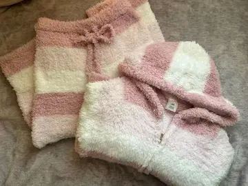 gelato pique 룸웨어 세트 후드티 롱 바지 화이트 핑크