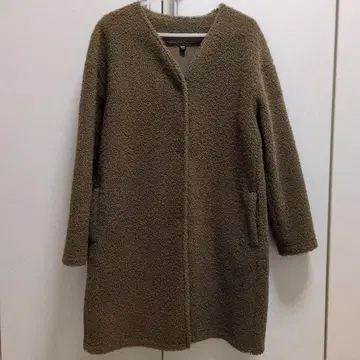 베이지 플리스 자켓 롱 기장