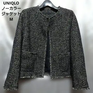 UNIQLO 트위드풍 노카라 자켓 블랙 M