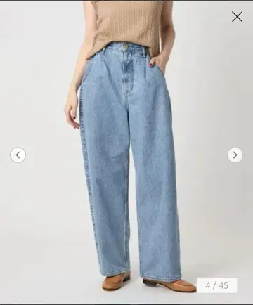 UNITED ARROWS 별주 upper hights 턱 데님 팬츠