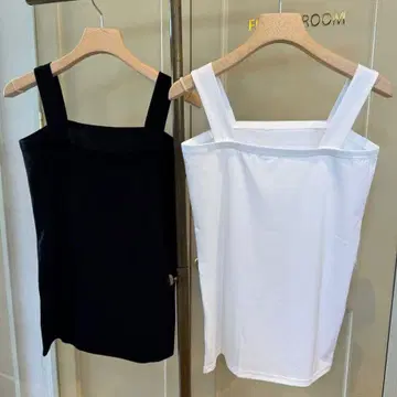 [미사용 새상품 택 포함] 샤라 로즈 오리지널 스퀘어 탱크 화이트 M