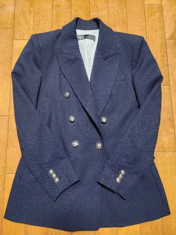 [ 상태 좋음 ] ZARA 자라 테일러드 자켓 더블 골드 버튼 네이비 M
