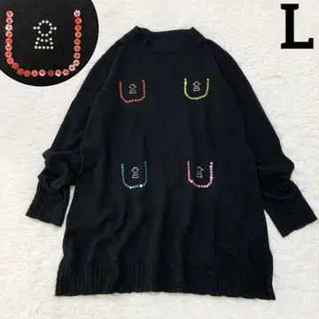 피코네 캐시미어 100% 니트 스웨터 하이넥 스팽글