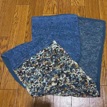 TSUBAKIAN 셰이드 레이스 오비 장식 천 블루