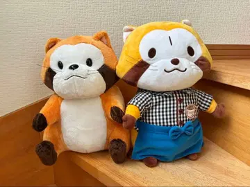 너구리 라스칼 cafe BIG 봉제 인형 카페 점원 코스튬 2개