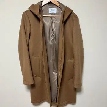 에디피스 브라운 후드 부착 체스터 코트 S