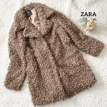 자라 ZARA 푸들 자켓 L 보아 코트 브라운 복슬복슬 당일 발송
