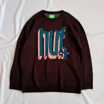 HUF 북엔드 크루 스웨터 로고 니트 스웨터