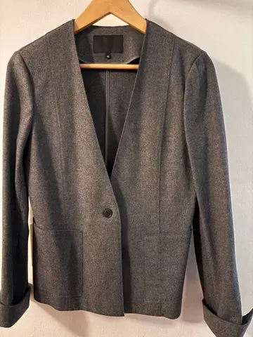 iCB 다크 그레이 노카라 자켓