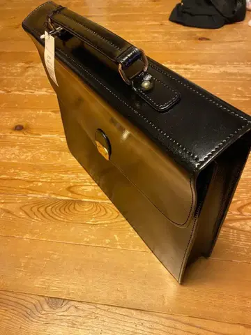 블랙 가죽 비즈니스 백 A4 대응