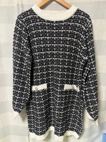 CHIP CLIP 트위드 패턴 니트 M
