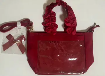 자카마트 이타백 A4 다기능 2WAY 핸들 프릴 토트백 와인 레드