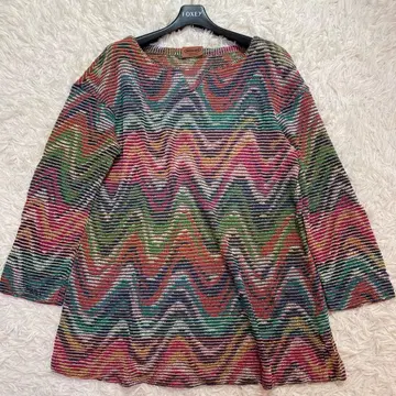 컨디션 최상 미쏘니 오렌지 택 지그재그 무늬 티셔츠 상의 니트