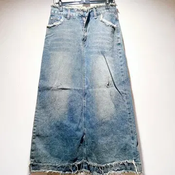 새상품급 HALEY PESCA 빈티지 가공 롱 데님 스커트
