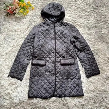 무인양품 퀼팅 코트 [ S ] 네이비 충전솜 후드 부착 얇은 소재