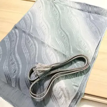 헤 2 허리띠 오비 장식 천 세트 블루 그레이