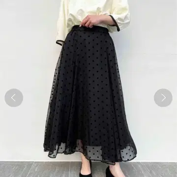 [PICCIN 피칭페르라] 플로키 도트 시어 스커트 M