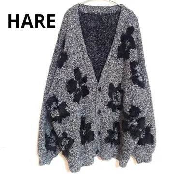 HARE 플라워 샤기 모티브 가디건