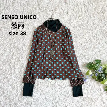 센소유니코 지우 긴팔 티셔츠 풀오버 도트 레이어드 스타일 아지메 M