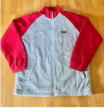 집업 플리스 자켓 그레이/레드