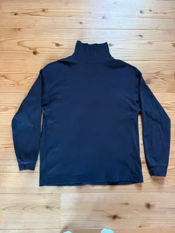 스티븐 앨런 블랙 터틀넥 긴팔 티셔츠