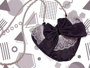 하트형 데님풍 숄더백