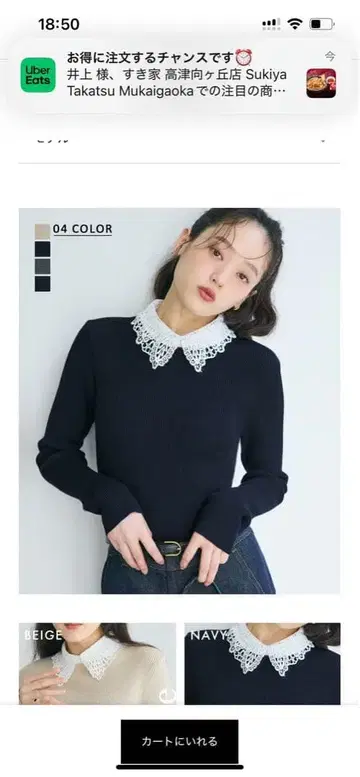 2TYPE 카라 부착 리브 니트 basement online