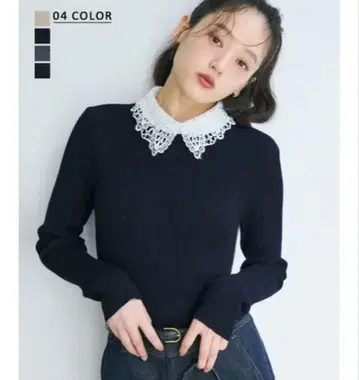 2TYPE 카라 부착 리브 니트 basement online