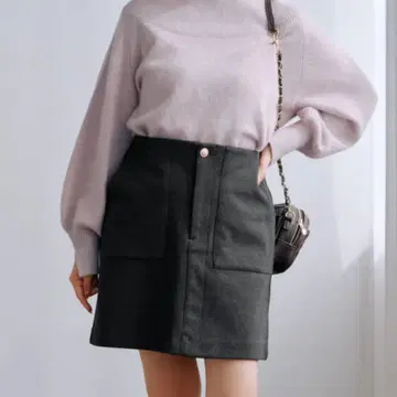 cohina 울 베이커 미니 스커트