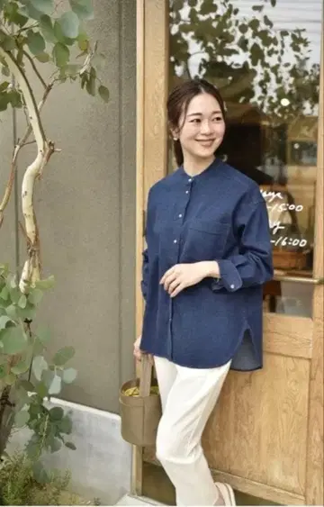 OURHOME 깔끔한 데님 블라우스