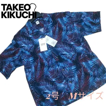 미사용 새상품 TAKEO KIKUCHI 반팔 셔츠 M 보태니컬 무늬