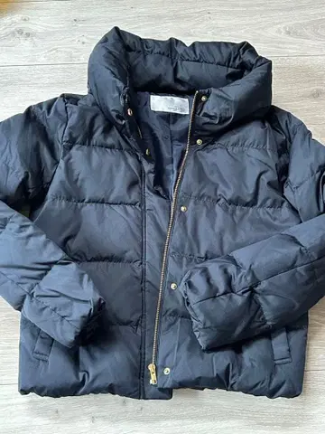 후드 부착 네이비 다운 자켓 M