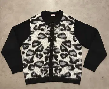 BADWAY 레오파드 무늬 가디건 니트