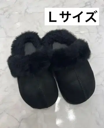 라쿠바키 Racbaki 퍼 샌들 블랙 L 24~25cm