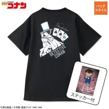 명탐정 코난 괴도 키드 스티커 포함 T셔츠 블랙 M